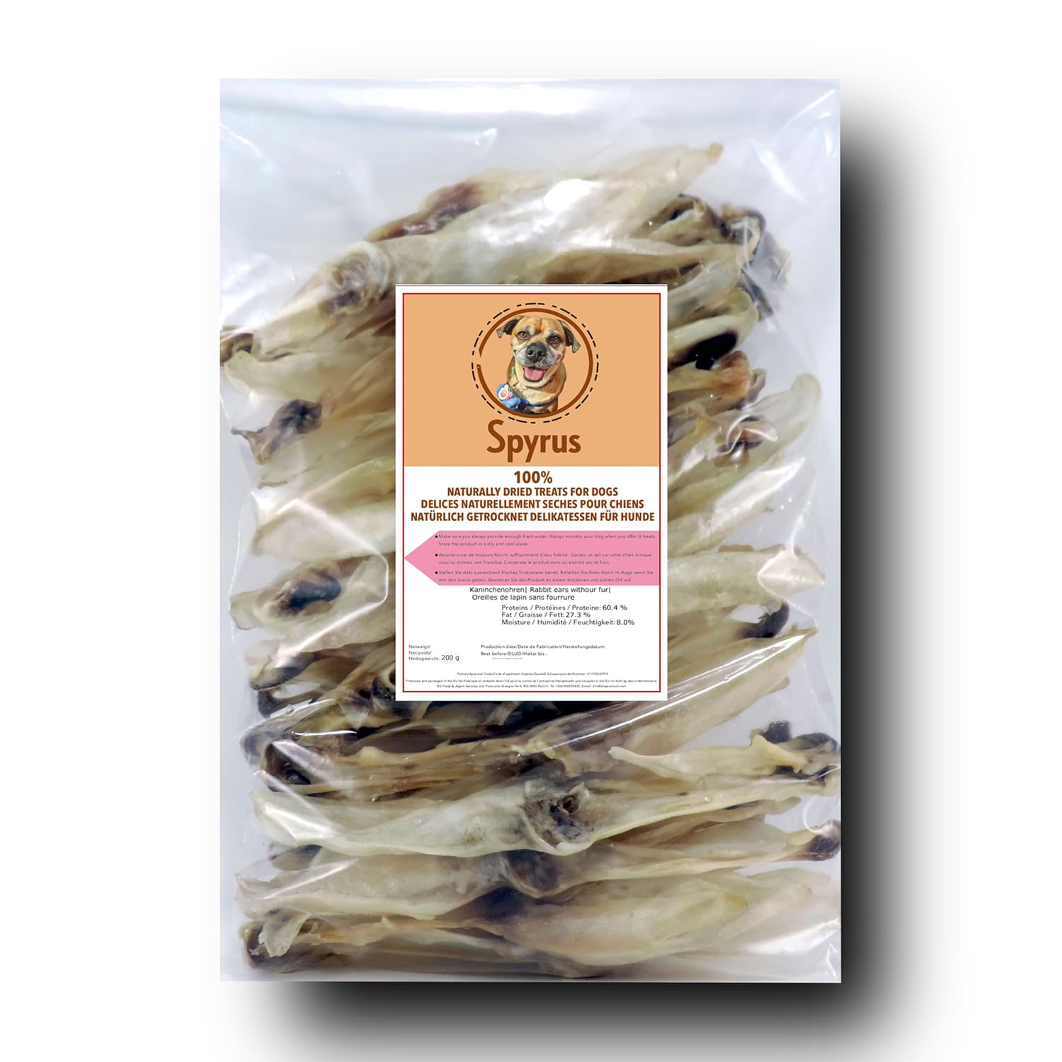 Spyrus Dried Rabbit Ears Without Fur 200g